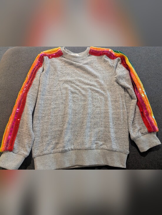 Lola + The Boys Other - Lola + The Boys Rainbow Sequin Sweatshirt